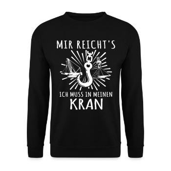 Kranführer Kran Kranfahrer - Unisex Pullover - Schwarz - Vorne - Alina (178cm) & Michal (187cm)