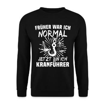 Kranführer Kran Kranfahrer - Unisex Pullover - Schwarz - Vorne - Alina (178cm) & Michal (187cm)