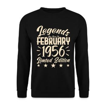 Geboren 1956. Geburtstagsgeschenk. - Unisex Pullover - Schwarz - Vorne - Alina (178cm) & Michal (187cm)