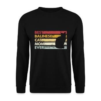 Beste Mutter Aller Zeiten - Balinesische Katze - Unisex Pullover - Schwarz - Vorne - Alina (178cm) & Michal (187cm)