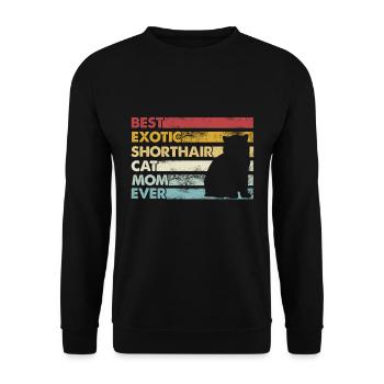 Beste Mutter Aller Zeiten - Exotic Shorthair Cat - Unisex Pullover - Schwarz - Vorne - Alina (178cm) & Michal (187cm)