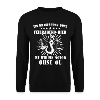 Kranfahrer Kranführer Kran Fahren - Unisex Pullover - Schwarz - Vorne - Alina (178cm) & Michal (187cm)