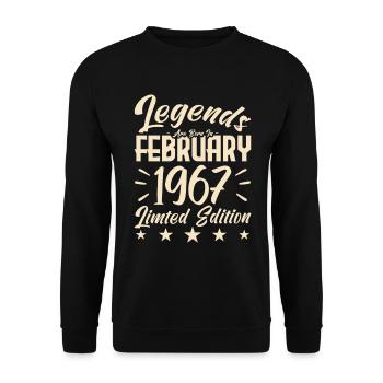 Naissance En Février 1967. Cadeau d'anniversaire. - Sweat-shirt Unisexe - noir - Devant - Alina (178cm) & Michal (187cm)