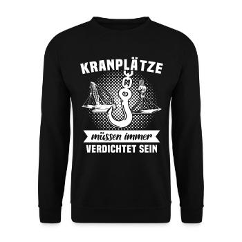 Kranführer Kran Kranfahrer - Unisex Pullover - Schwarz - Vorne - Alina (178cm) & Michal (187cm)