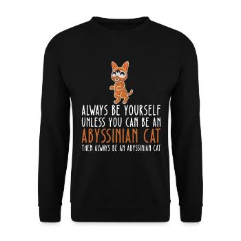 Be Yourself - Abyssinian Cat - Unisex Sweatshirt - black - Front - Alina (178cm) & Michal (187cm)