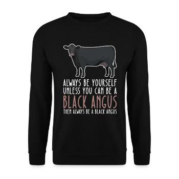 Soyez vous-même – Black Angus - Sweat-shirt Unisexe - noir - Devant - Alina (178cm) & Michal (187cm)