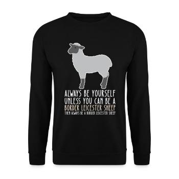 Be Yourself - Border Leicester Sheep - Unisex Sweatshirt - black - Front - Alina (178cm) & Michal (187cm)