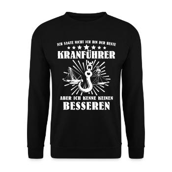 Kranführer Kran Kranfahrer - Unisex Pullover - Schwarz - Vorne - Alina (178cm) & Michal (187cm)