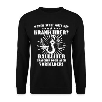 Kranführer Kran Kranfahrer - Unisex Pullover - Schwarz - Vorne - Alina (178cm) & Michal (187cm)