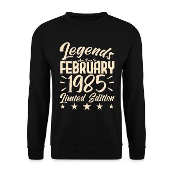 Geboren 1985. Geburtstagsgeschenk. - Unisex Pullover - Schwarz - Vorne - Alina (178cm) & Michal (187cm)