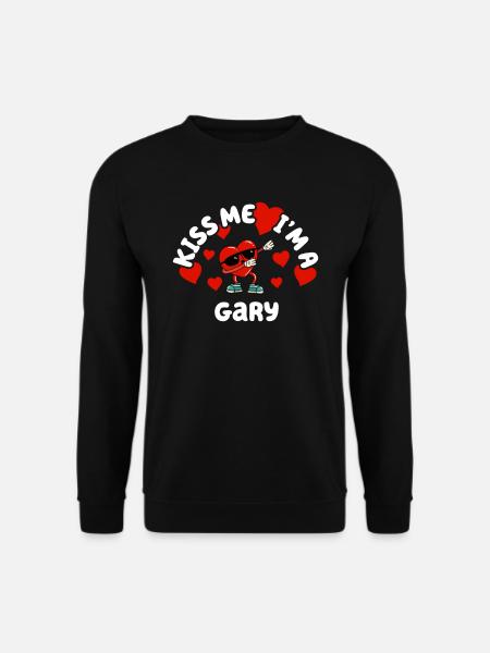 Kiss Me - Valentine's Day Name Dabbing Heart Gary - Unisex Sweatshirt - black