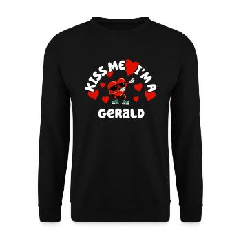 Kiss Me - Nom de la Saint-Valentin Dabbing Heart Gerald - Sweat-shirt Unisexe - noir - Devant - Alina (178cm) & Michal (187cm)