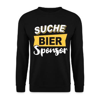 Bier Sponsor Trinksprüche Party - Unisex Pullover - Schwarz - Vorne - Alina (178cm) & Michal (187cm)