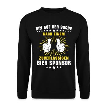 Bier Sponsor Trinksprüche Party - Unisex Pullover - Schwarz - Vorne - Alina (178cm) & Michal (187cm)