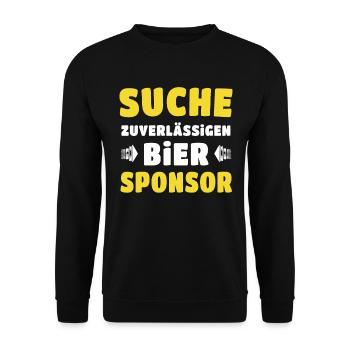 Bier Sponsor Trinksprüche Party - Unisex Pullover - Schwarz - Vorne - Alina (178cm) & Michal (187cm)