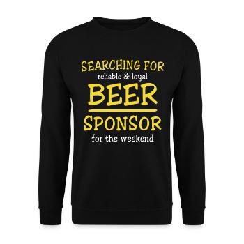 Bier Sponsor Trinksprüche Biertrinker - Unisex Pullover - Schwarz - Vorne - Alina (178cm) & Michal (187cm)