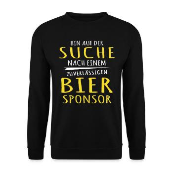 Bier Sprüche Trinksprüche Bierliebhaber - Unisex Pullover - Schwarz - Vorne - Alina (178cm) & Michal (187cm)