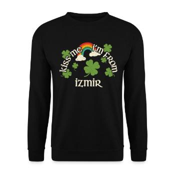 Kiss Me - St. Patrick's Day Izmir - Unisex Sweatshirt - black - Front - Alina (178cm) & Michal (187cm)
