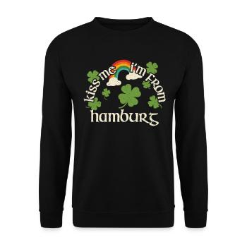 Kiss Me - St. Patrick's Day Hamburg - Unisex Sweatshirt - black - Front - Alina (178cm) & Michal (187cm)