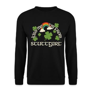 Kiss Me - St. Patrick's Day Stuttgart - Unisex Sweatshirt - black - Front - Alina (178cm) & Michal (187cm)