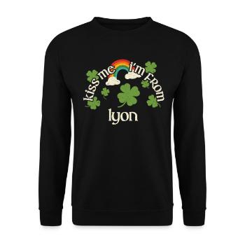 Kiss Me - Saint-Patrick Lyon - Sweat-shirt Unisexe - noir - Devant - Alina (178cm) & Michal (187cm)