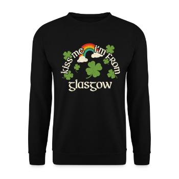 Kiss Me - St. Patrick's Day Glasgow - Unisex Sweatshirt - black - Front - Alina (178cm) & Michal (187cm)