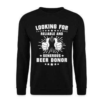 Drinking beer Drinking celebrating Beer sayings - Unisex Sweatshirt - black - Front - Alina (178cm) & Michal (187cm)