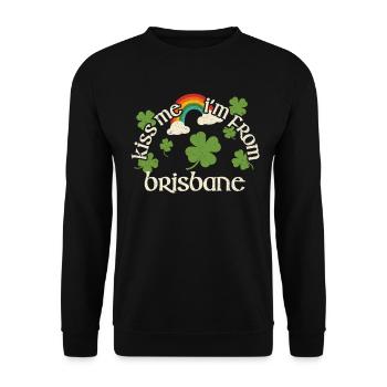 Küss mich - St. Patricks Day Brisbane - Unisex Pullover - Schwarz - Vorne - Alina (178cm) & Michal (187cm)