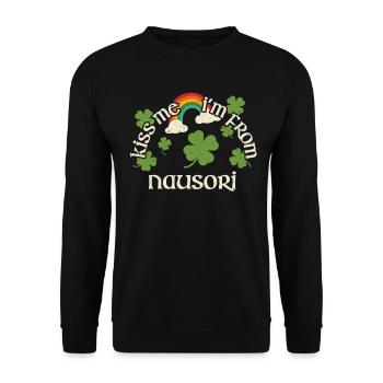Embrasse-moi - Fête de la Saint-Patrick Nausori - Sweat-shirt Unisexe - noir - Devant - Alina (178cm) & Michal (187cm)