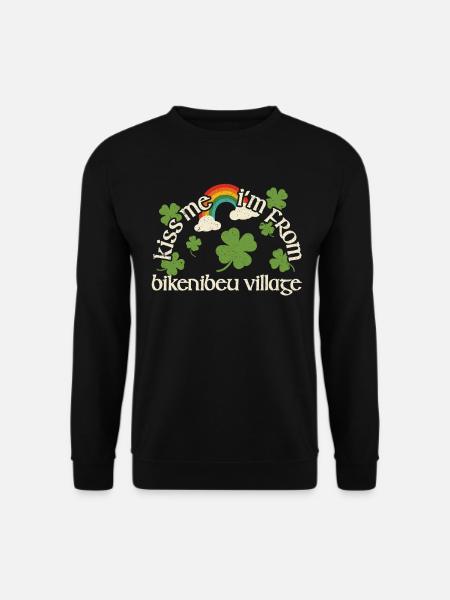 Kiss Me - St. Patrick's Day Bikenibeu Dorp - Uniseks sweater - zwart