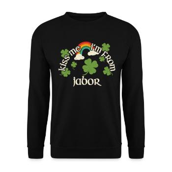 Kiss Me - St. Patrick's Day Jabor - Unisex Sweatshirt - black - Front - Alina (178cm) & Michal (187cm)