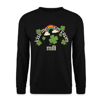 Kiss Me - St. Patrick's Day Mili - Unisex Sweatshirt - black - Front - Alina (178cm) & Michal (187cm)