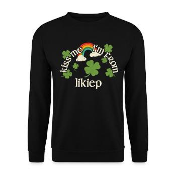 Kiss Me - St. Patrick's Day Likiep - Unisex Sweatshirt - black - Front - Alina (178cm) & Michal (187cm)