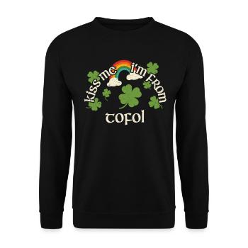 Embrasse-moi - Fête de la Saint-Patrick Tofol - Sweat-shirt Unisexe - noir - Devant - Alina (178cm) & Michal (187cm)