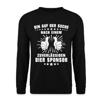 Bier Trinken Saufen Feiern Biersprüche - Unisex Pullover - Schwarz - Vorne - Alina (178cm) & Michal (187cm)