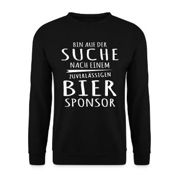 Bier Trinken Saufen Feiern Biersprüche - Unisex Pullover - Schwarz - Vorne - Alina (178cm) & Michal (187cm)