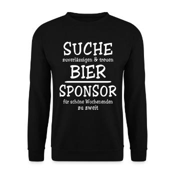 Bier Trinken Saufen Feiern Biersprüche - Unisex Pullover - Schwarz - Vorne - Alina (178cm) & Michal (187cm)