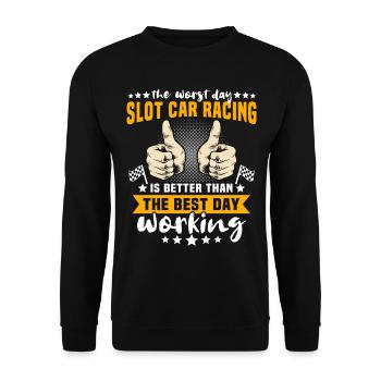 Slot Car Slotracing Slotcar - Unisex Pullover - Schwarz - Vorne - Alina (178cm) & Michal (187cm)