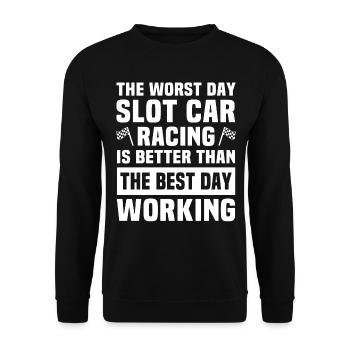 Slotcar Slot Car Slotracing - Unisex Pullover - Schwarz - Vorne - Alina (178cm) & Michal (187cm)
