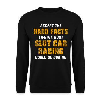 Slot Car Racing Slotrace - Unisex Sweatshirt - black - Front - Alina (178cm) & Michal (187cm)