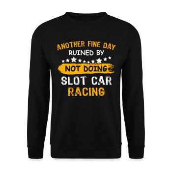 Slot Car Racing Slotrace - Unisex Sweatshirt - black - Front - Alina (178cm) & Michal (187cm)