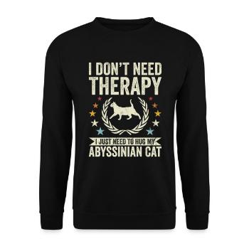 Do not need therapy - Abyssinian cat - Unisex Sweatshirt - black - Front - Alina (178cm) & Michal (187cm)