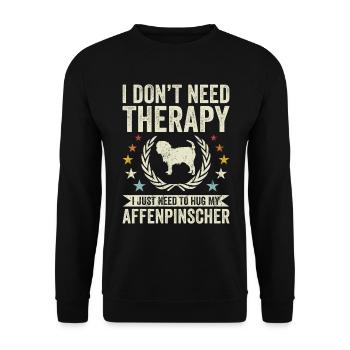 N’ont pas besoin de thérapie - Affenpinscher - Sweat-shirt Unisexe - noir - Devant - Alina (178cm) & Michal (187cm)