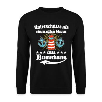 Bremerhaven Unterschätze Männer - Unisex Pullover - Schwarz - Vorne - Alina (178cm) & Michal (187cm)