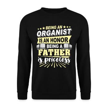 Orgelspieler Papa Organist - Unisex Pullover - Schwarz - Vorne - Alina (178cm) & Michal (187cm)