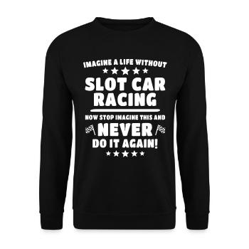 Slot Race Slot Car - Unisex Pullover - Schwarz - Vorne - Alina (178cm) & Michal (187cm)