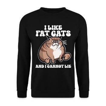 Gros chat - Sweat-shirt Unisexe - noir - Devant - Alina (178cm) & Michal (187cm)
