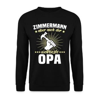 Zimmermann Opa Zimmerer Grossvater - Unisex Pullover - Schwarz - Vorne - Alina (178cm) & Michal (187cm)