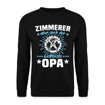 Zimmermann Opa Zimmerer Grossvater - Unisex Pullover - Schwarz - Vorne - Alina (178cm) & Michal (187cm)