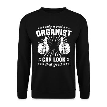 Organ player Organ Organist - Unisex Sweatshirt - black - Front - Alina (178cm) & Michal (187cm)